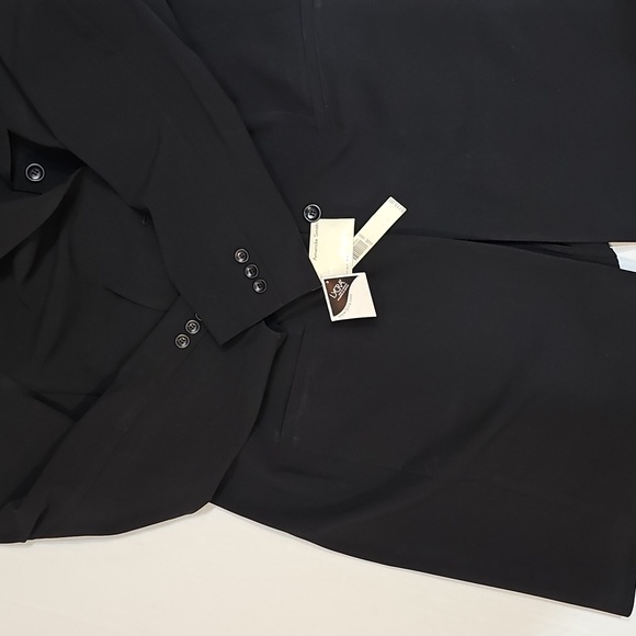 Amanda Smith Woman jacket coat 16W black work shoulder pads double breast layer - Picture 8 of 16